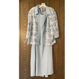 Vintage Tea Length 2-Piece Dress with ¾-Sleeves-Size:22WP